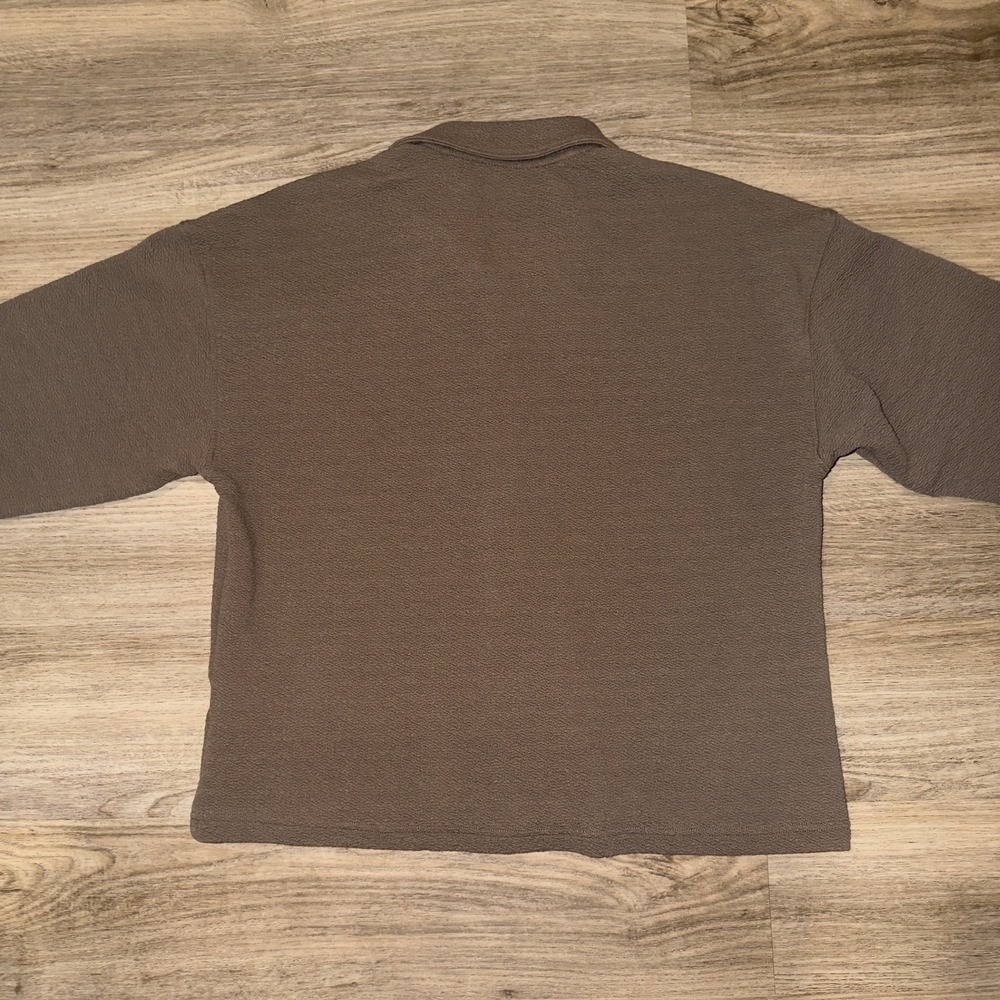 BYLT Serene Shacket Womens Small Dark Taupe Button Front Overshirt - Picture 8 of 11